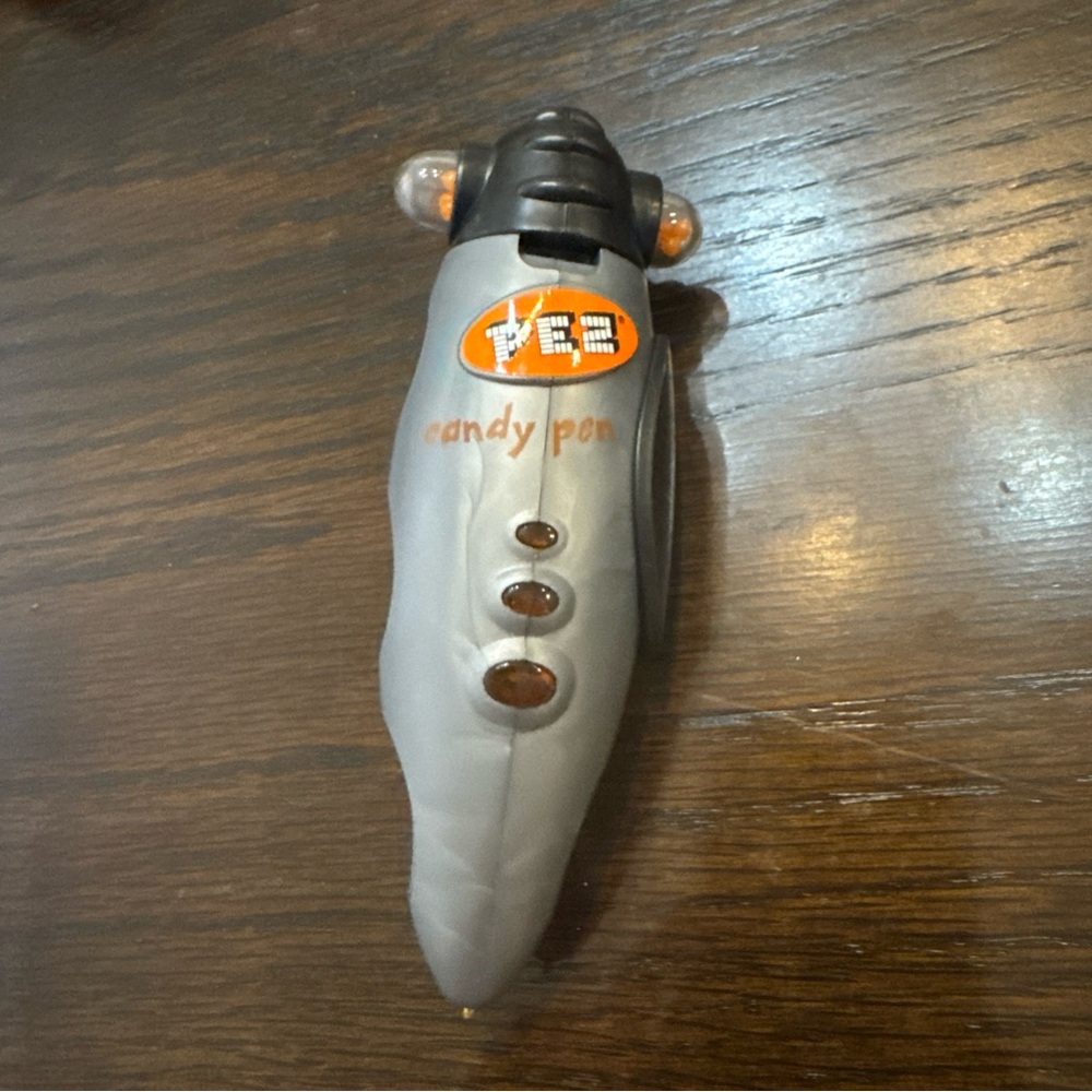Vintage PEZ Candy Pen, Black And Silver, Opened — See Photos